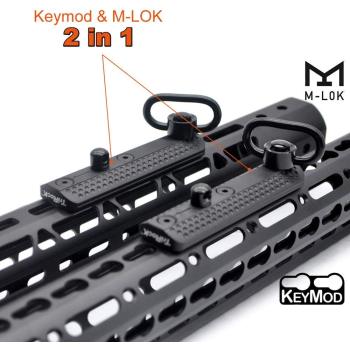 Trirock M-lok & Keymod Sling Swivel adapter with 2 sets of Screw and nuts