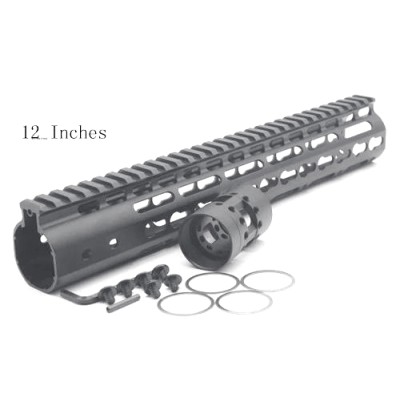 Trirock Black anodized optional 7'' 9'' 10'' 12'' 13.5'' 15'' Length KeyMod AR15 Handguard with Free Float Rail Mounting System