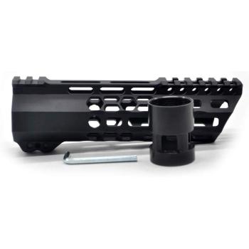 Trirock New Clamp style 7 inches black M-LOK free float AR15 M16 M4 rifle handguard with a curve slant cut nose fit .223/5.56 rifles
