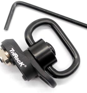 Trirock M-lok Sling Swivel Square Loop with Push Button QD Base & Sling Mount with a Hole for Snap Clip Hook Spring