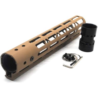 Trirock NSR Lightweight Tan/FDE 10 inch One Piece Style AR-15 System M-LOK Free Float AR15 Handguard with steel barrel nut