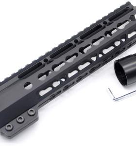 Trirock New Clamp On Black Tactical 9 inches Keymod handguard for AR15 M4 M16 with Steel Barrel Nut fits .223/5.56 rifles