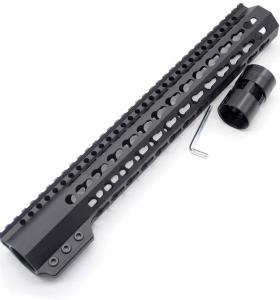 Trirock New Clamp On Black Tactical 13.5 inches Keymod handguard for AR15 M4 M16 with Steel Barrel Nut fits .223/5.56 rifles