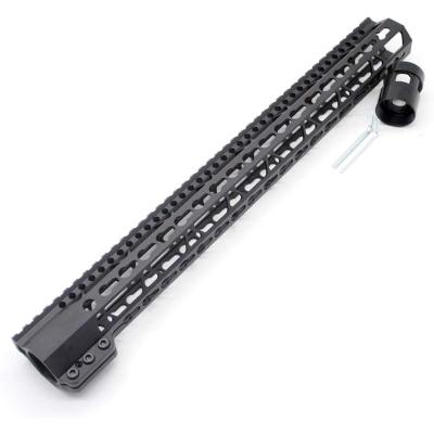 Trirock New Clamp On Black Tactical 17 inches Keymod handguard for AR15 M4 M16 with Steel Barrel Nut fits .223/5.56 rifles