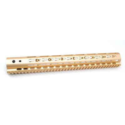 Trirock Gold NSR 15 Inch Free Float KeyMod AR15 AR-15 Handguard with Rail Mounted Steel Barrel Nut fit .223 5.56 rifles