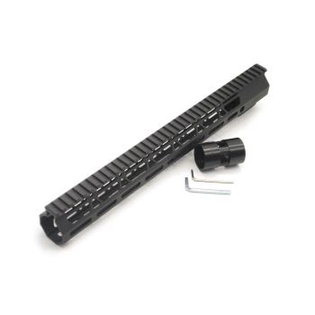 Trirock Clamp On Black Tactical 15 inch M-LOK handguard for AR15 M4 M16 with Steel Barrel Nut fits .223/5.56 rifles