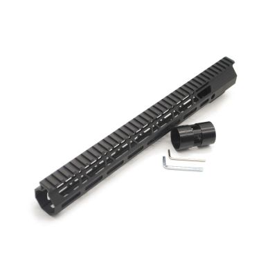 Trirock Clamp On Black Tactical 15 inch M-LOK handguard for AR15 M4 M16 with Steel Barrel Nut fits .223/5.56 rifles