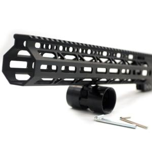 Clamp On Black Tactical 15 inch M-LOK handguard for AR15 M4 M16 with Steel Barrel Nut fits .223/5.56 rifles