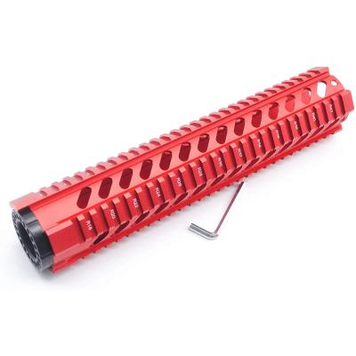 Trirock Red 12'' Length Quad Rail Handguard Free Float Rail System M16 / AR15