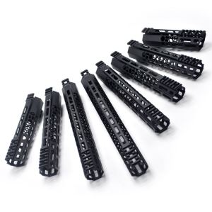 8-pack New Clamp style black M-LOK free float AR15 M16 M4 rifle handguard with a curve slant cut nose fit .223/5.56 rifles