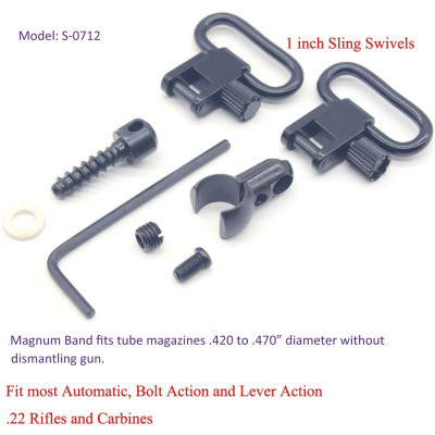 TRIROCK 1.0'' Rifle Lever Action Quick Detachable Sling Swivels & Screw Stud Base Mount Kit 22 Cal Split Band Fits Most .22 Caliber Rifles