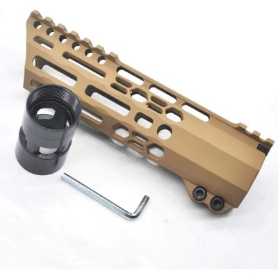 New Clamp style 7 inch Tan/ FDE M-LOK free float AR15 M16 M4 rifle handguard with a curve slant cut nose fit .223/5.56 rifles