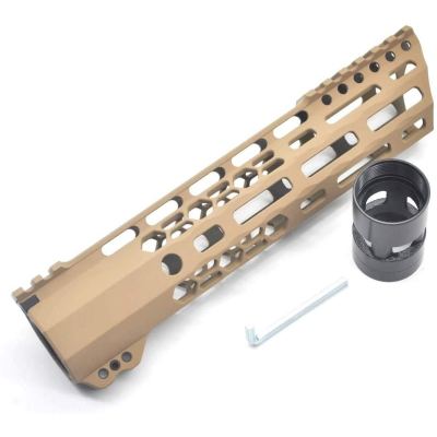 New Clamp style 9 inch Tan/ FDE M-LOK free float AR15 M16 M4 rifle handguard with a curve slant cut nose fit .223/5.56 rifles