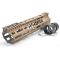 Trirock New Clamp style 10 inch Tan/ FDE M-LOK free float AR15 M16 M4 rifle handguard with a curve slant cut nose fit .223/5.56 rifles