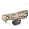 Trirock New Clamp style 10 inch Tan/ FDE M-LOK free float AR15 M16 M4 rifle handguard with a curve slant cut nose fit .223/5.56 rifles