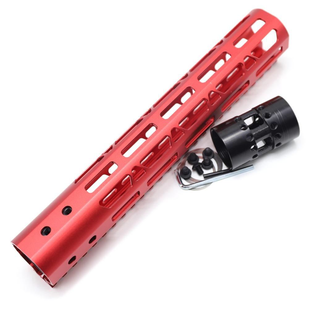 New NSR 10 Inch Length Red Free Floating M-LOK AR15 Handguard With Rail ...