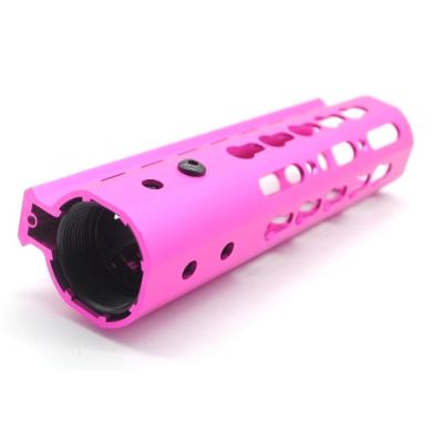 Trirock New NSR 7 Inch Length Pink Free Floating KeyMod AR15 Handguard With Rail Mount Steel Barrel Nut