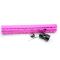 Trirock New NSR 12 Inch Length Pink Free Floating KeyMod AR15 Handguard With Rail Mount Steel Barrel Nut