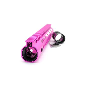 Trirock New NSR 12 Inch Length Pink Free Floating KeyMod AR15 Handguard With Rail Mount Steel Barrel Nut