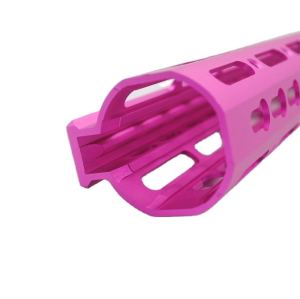 New NSR 15 Inch Length Pink Free Floating KeyMod AR15 Handguard With Rail Mount Steel Barrel Nut