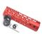 Trirock NSR style Red 7 inch M-LOK free float AR15 handguard mlok bevel edge fits .223/5.56 rifles with steel barrel nut