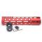 Trirock  NSR style Red 9 inch M-LOK free float AR15 handguard mlok bevel edge fits .223/5.56 rifles with steel barrel nut