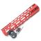 Trirock NSR style Red 10 inch M-LOK free float AR15 handguard mlok bevel edge fits .223/5.56 rifles with steel barrel nut