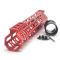 Trirock NSR style Red 10 inch M-LOK free float AR15 handguard mlok bevel edge fits .223/5.56 rifles with steel barrel nut