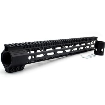 Trirock Clamp On Black Tactical 17 inch M-LOK handguard for AR15 M4 M16 with Steel Barrel Nut fits .223/5.56 rifles