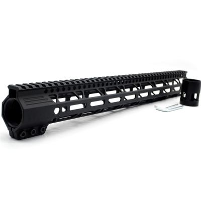 Trirock Clamp On Black Tactical 17 inch M-LOK handguard for AR15 M4 M16 with Steel Barrel Nut fits .223/5.56 rifles