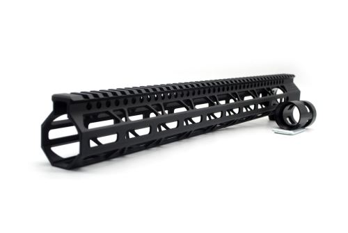 Clamp On Black Tactical 17 inch M-LOK handguard for AR15 M4 M16 with Steel Barrel Nut fits .223/5.56 rifles