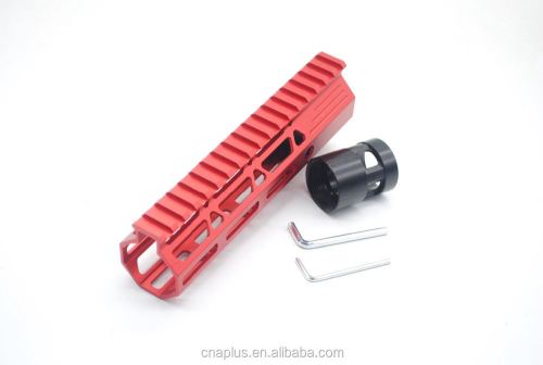 Clamp On Red Tactical 7 inch M-LOK handguard for AR15 M4 M16 with Steel Barrel Nut fits .223/5.56 rifles