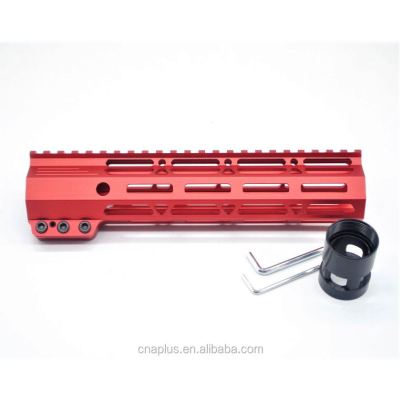 Clamp On Red Tactical 9 inch M-LOK handguard for AR15 M4 M16 with Steel Barrel Nut fits .223/5.56 rifles