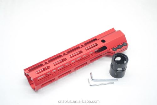 Clamp On Red Tactical 9 inch M-LOK handguard for AR15 M4 M16 with Steel Barrel Nut fits .223/5.56 rifles