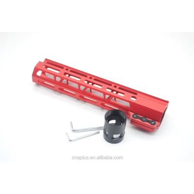 Trirock Clamp On Red Tactical 9 inch M-LOK handguard for AR15 M4 M16 with Steel Barrel Nut fits .223/5.56 rifles