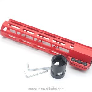 Clamp On Red Tactical 9 inch M-LOK handguard for AR15 M4 M16 with Steel Barrel Nut fits .223/5.56 rifles