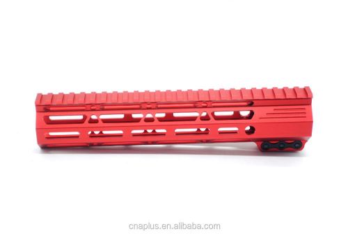 Clamp On Red Tactical 10 inch M-LOK handguard for AR15 M4 M16 with Steel Barrel Nut fits .223/5.56 rifles