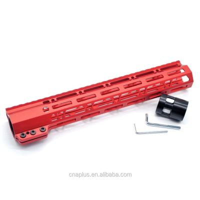 Clamp On Red Tactical 12 inch M-LOK handguard for AR15 M4 M16 with Steel Barrel Nut fits .223/5.56 rifles