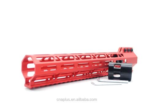 Clamp On Red Tactical 12 inch M-LOK handguard for AR15 M4 M16 with Steel Barrel Nut fits .223/5.56 rifles