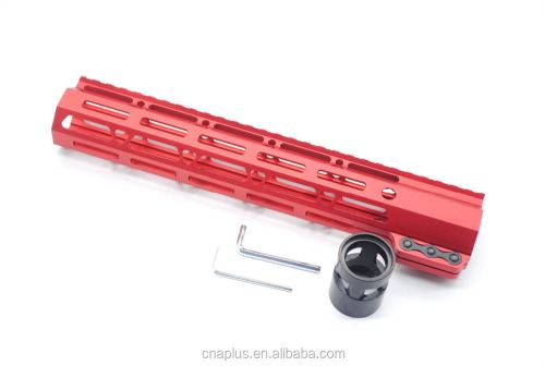 Clamp On Red Tactical 11 inch M-LOK handguard for AR15 M4 M16 with Steel Barrel Nut fits .223/5.56 rifles
