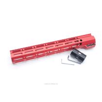 Trirock  Clamp On Red Tactical 13.5 inch M-LOK handguard for AR15 M4 M16 with Steel Barrel Nut fits .223/5.56 rifles
