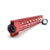 Trirock  Clamp On Red Tactical 17 inch M-LOK handguard for AR15 M4 M16 with Steel Barrel Nut fits .223/5.56 rifles