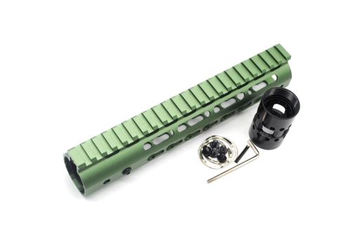 New NSR 9 Inch Length Olive drab green Free Floating KeyMod AR15 Handguard With Rail Mount Steel Barrel Nut