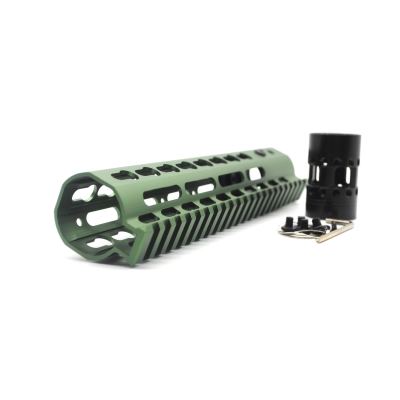 Trirock New NSR 9 Inch Length Olive drab green Free Floating KeyMod AR15 Handguard With Rail Mount Steel Barrel Nut