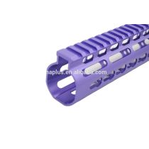 Trirock New NSR 15 Inch Length Purple Free Floating KeyMod AR15 Handguard With Rail Mount Steel Barrel Nut