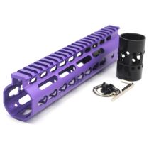 Trirock New NSR 9 Inch Length Purple Free Floating KeyMod AR15 Handguard With Rail Mount Steel Barrel Nut