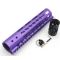 Trirock New NSR 9 Inch Length Purple Free Floating KeyMod AR15 Handguard With Rail Mount Steel Barrel Nut