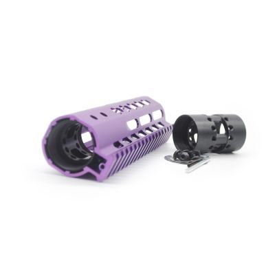Trirock NSR 7 Inch Length Purple Free Floating KeyMod AR15 Handguard With Rail Mount Steel Barrel Nut