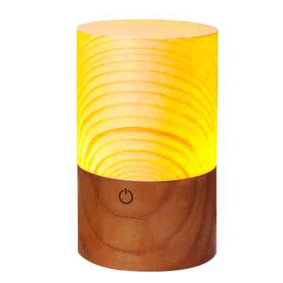 2200K Nature wood Portable Sensor-Controlled Night Lamp with USB Charging Port, Adjustable dimmer 3-Level Warm Brightness