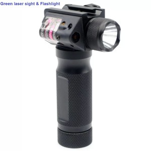 Trirock Tactical LED Green laser 200 lumens Combo illumination vertical grip Flashlight Fits 21mm Weaver Picatinny rail